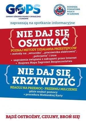 plakat &amp;quot;Nie daj się oszukać, nie daj się krzywdzić&amp;quot;