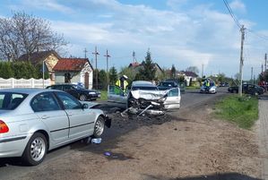 zdarzenie drogowe w m. BIardy z udziałem 4 samochodów