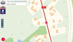 Łuków ulica Trzaskoniec - zagrożenie naniesione w aplikacji Krajowa Mapa Zagrożeń Bezpieczeństwa