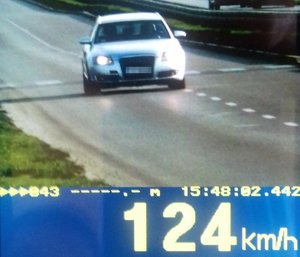 pomiar prędkości samochodu jadącego drogą