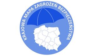 logo z napisem:  Krajowa Mapa Zagrożeń Bezpieczeństwa