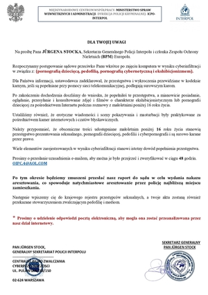 wezwanie wystawione przez oszustów