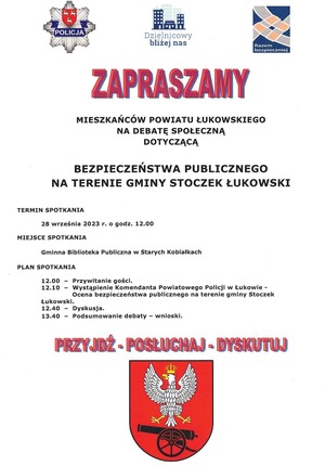 plakat - zaproszenie na debatę społeczną