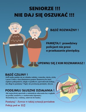 ulotka z ostrzeżeniem dla seniorów