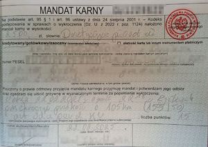 blankiet mandatu karnego