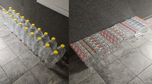 plastikowe butelki  i paczki papierosów - kolaż