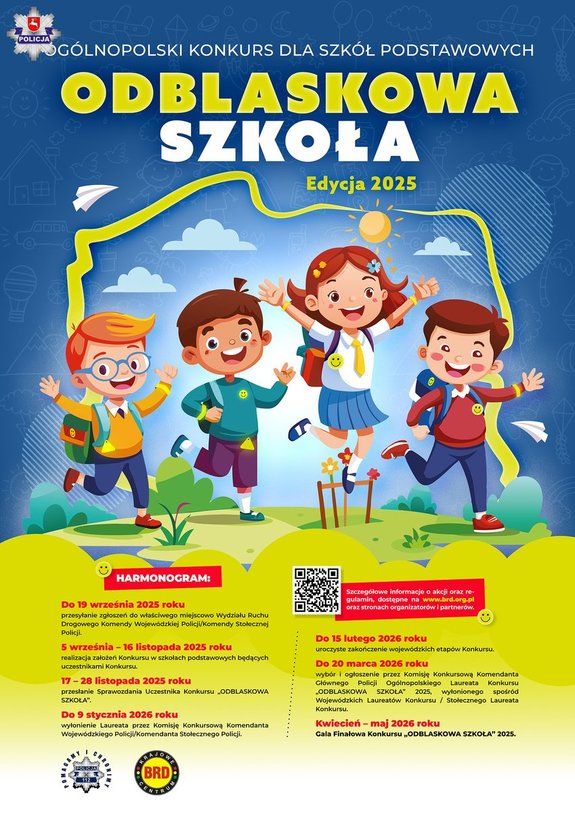 plakat konkursu&quot;odblaskowa szkoła&quot;