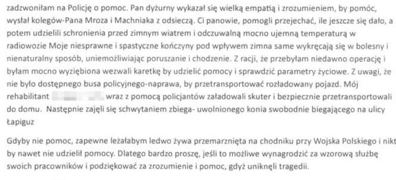 fragment podziękowań