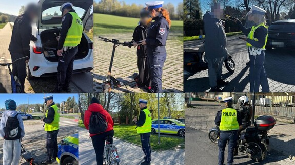 kolaż zdjęć z policyjnych działań