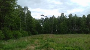 policyjny helikopter nad lasem